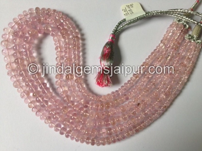 Morganite Smooth Roundelle Shape Beads